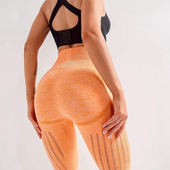 High Waist Seamless Leggings Ankle Yoga Pants - Picture 2 of 4